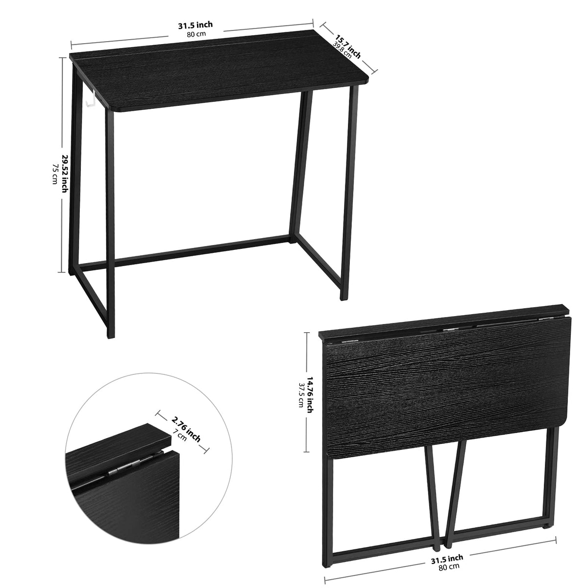 Black Folding Desk Q2606