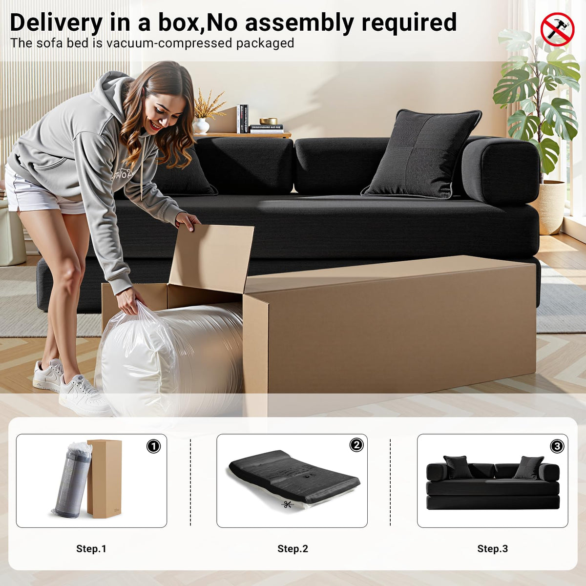 78" Convertible Futon Sofa Bed H3293