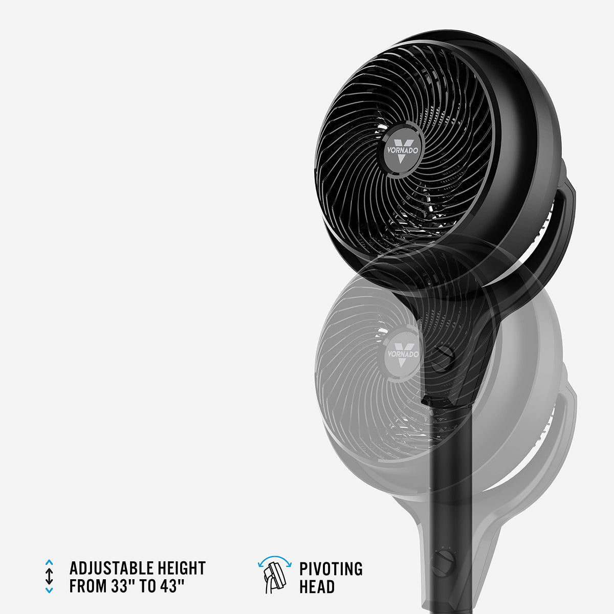 Whole Room Air Circulator Pedestal Fan, 3 Speeds, Black Z302