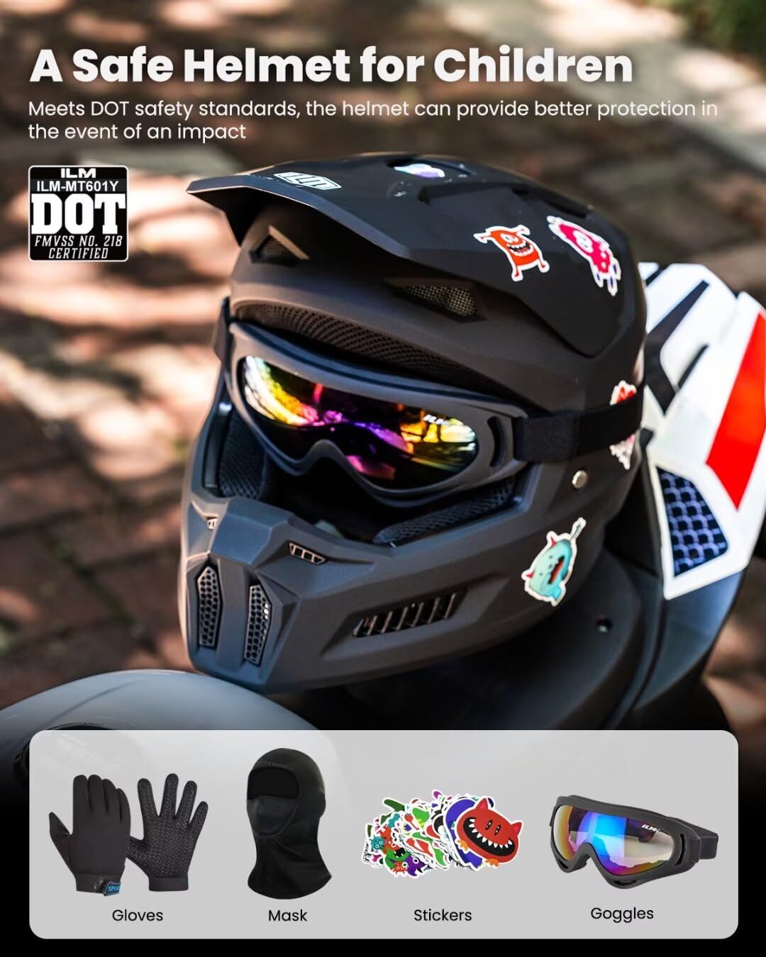 Kids Youth Full Face Motocross Helmet C95948