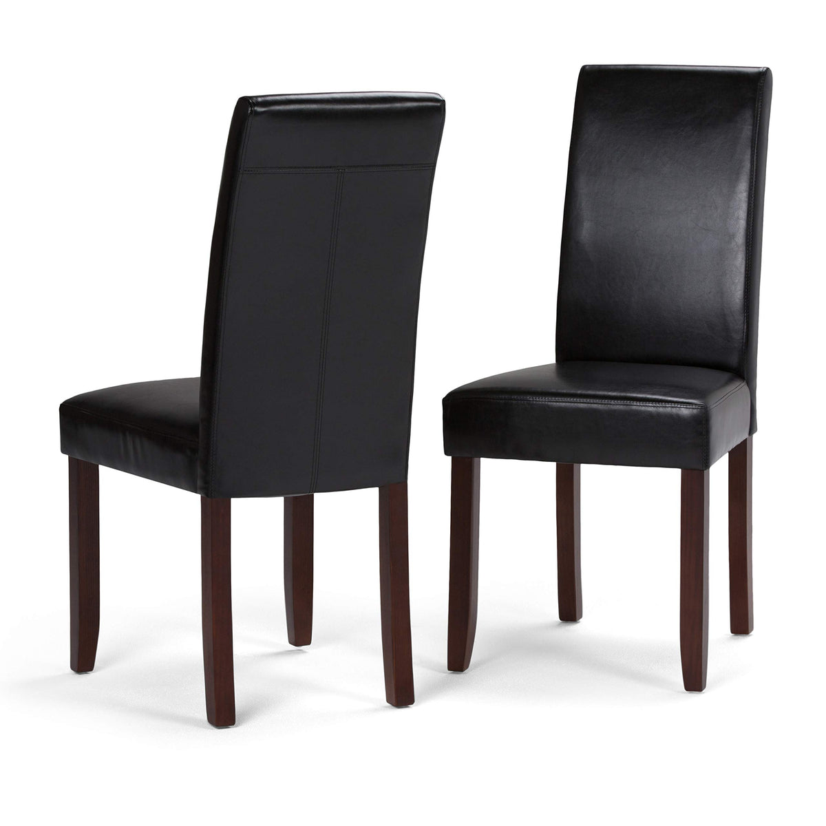 Black Vegan Leather Dining Chairs Set of 2 Q999703