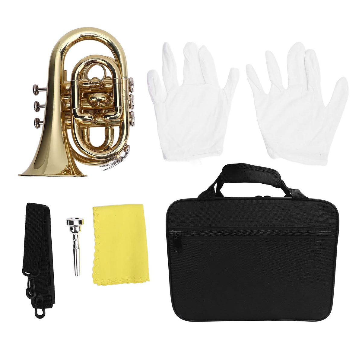 Bb Pocket Trumpet with 7C Mouthpiece and Hard Case Z16932