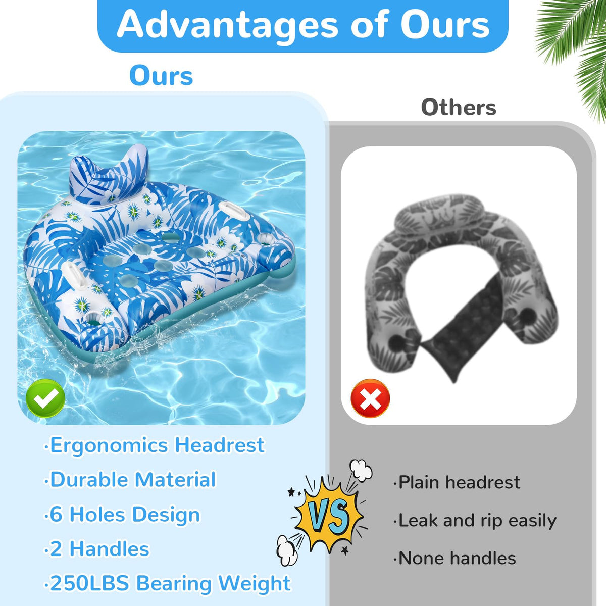 3 Packs Inflatable Pool Floats with Cupholders I53600