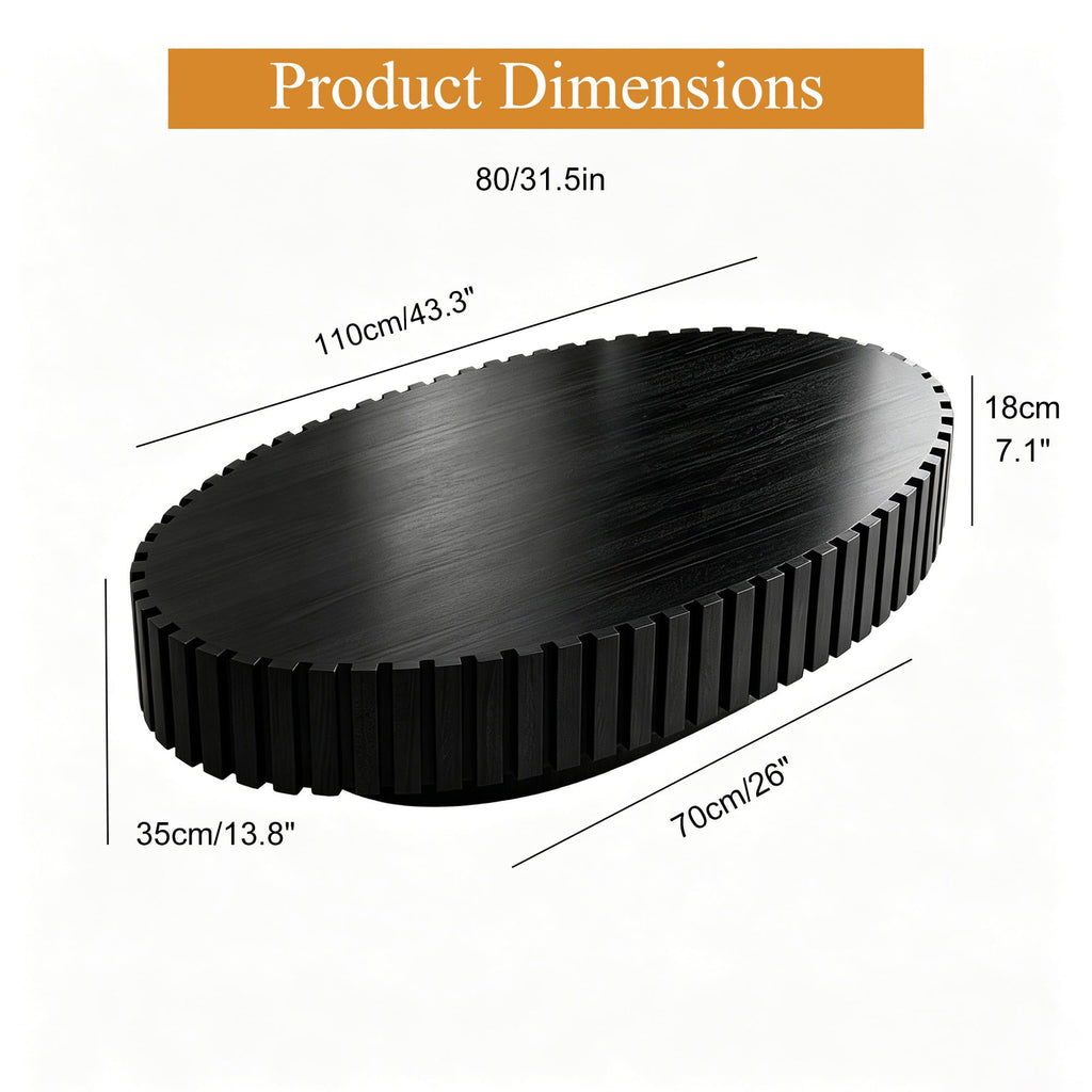 Oval Drum Coffee Table with Pedestal V26936