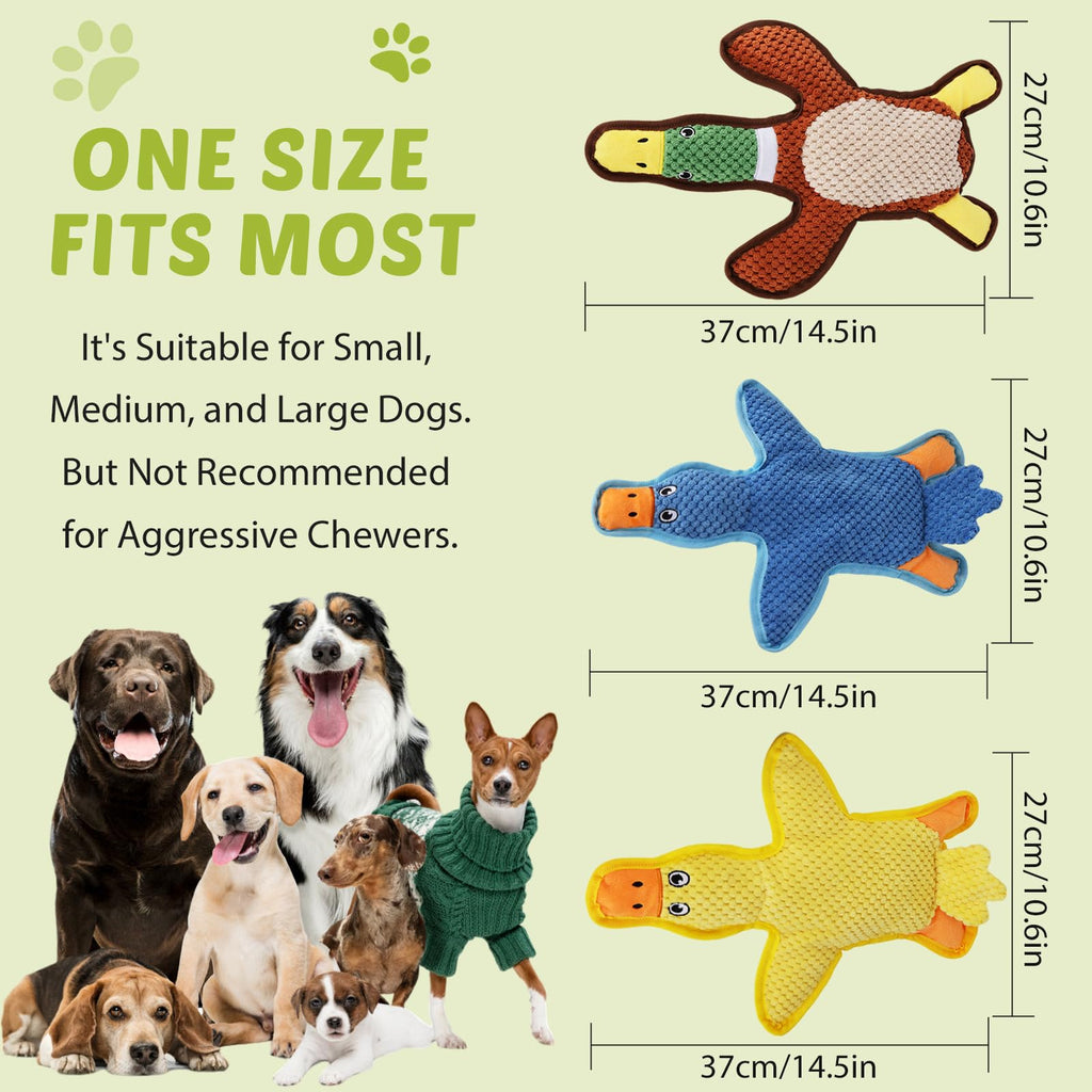 3-Pack No-Stuffing Squeaky Crinkle Dog Chew Toy W363