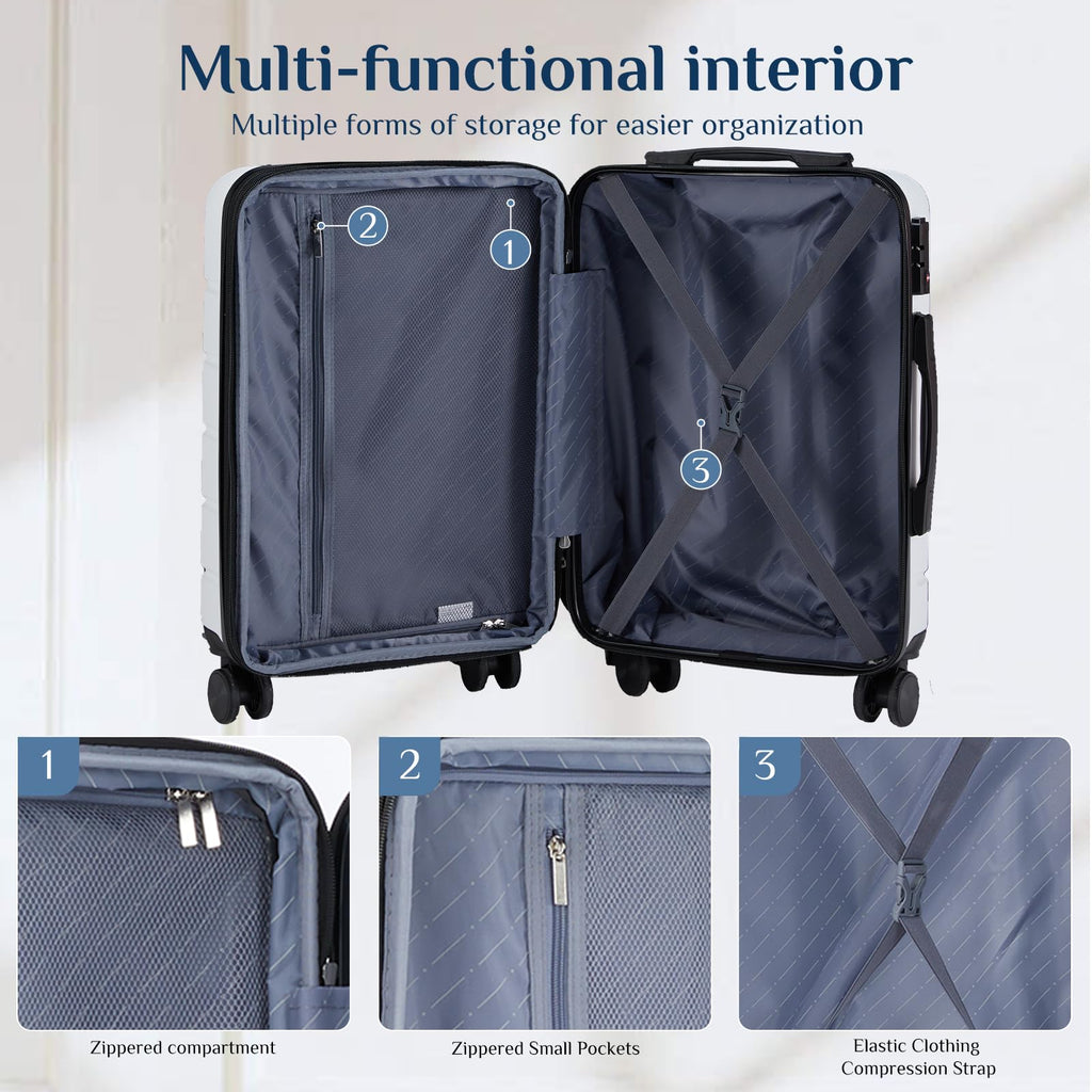 20 Inch Carry On Luggage with Spinner Wheels T171