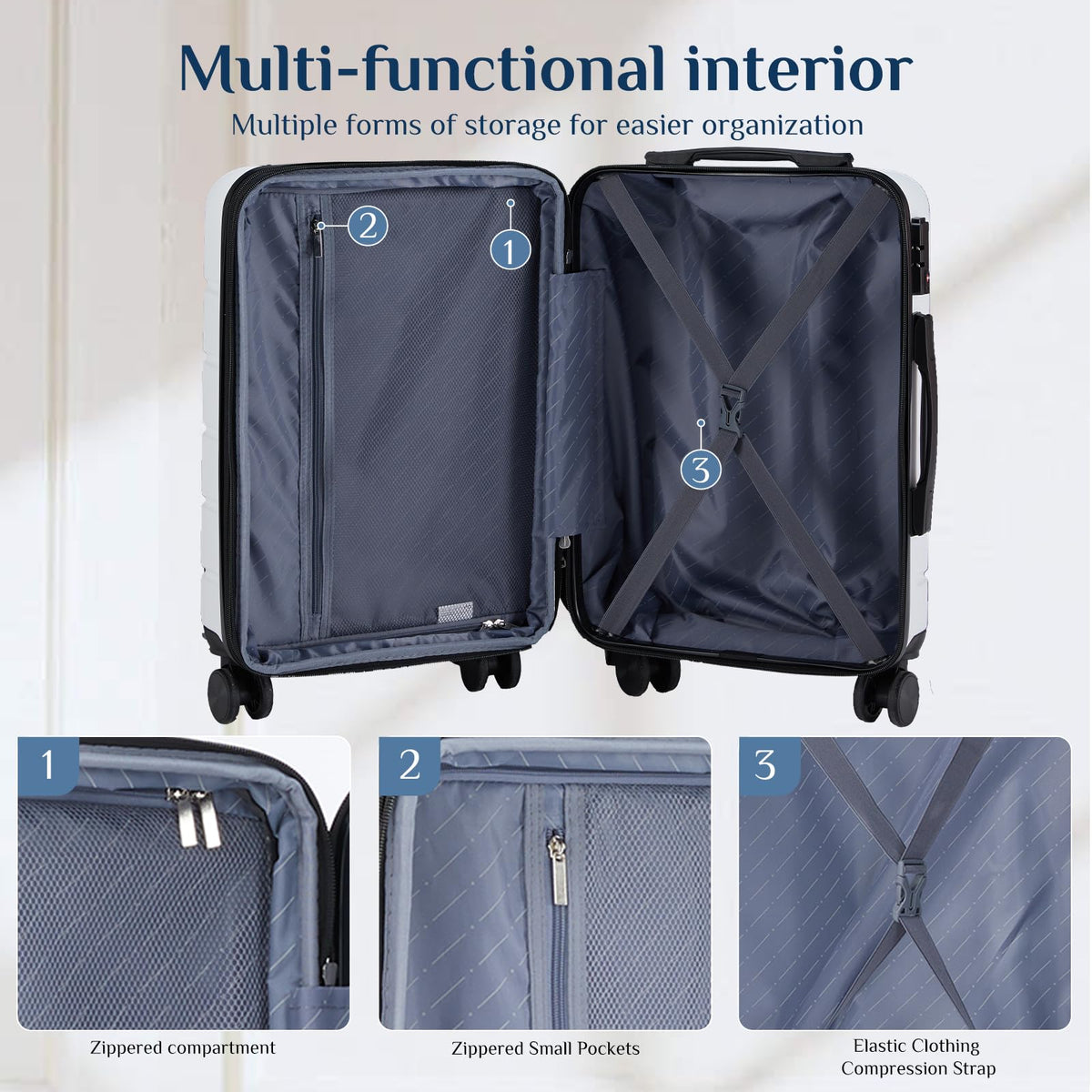 20 Inch Carry On Luggage with Spinner Wheels T171