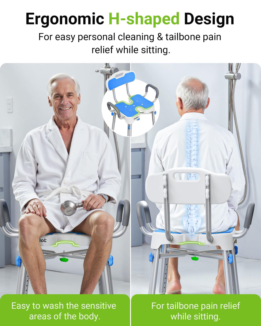 H-Shaped Shower Chair 500 lbs N325636