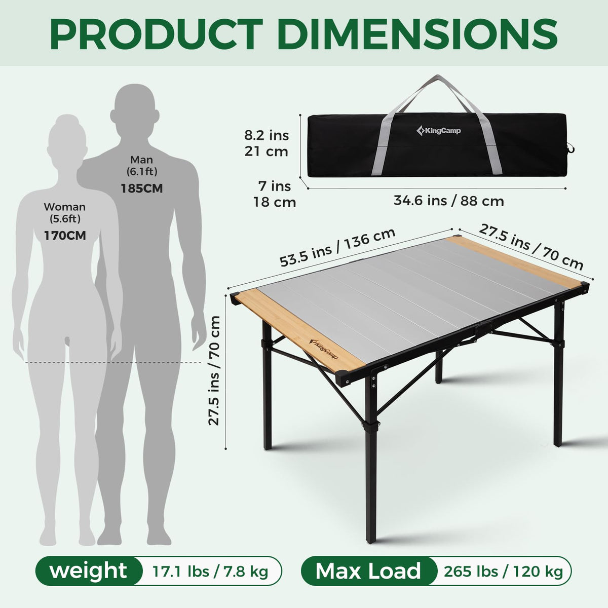 Bamboo Aluminum Camping Table P655867