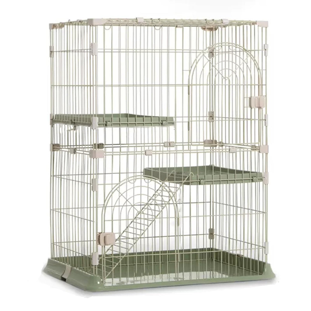 3/4-Tier Wire Cat Cage Playpen Kennel with Hammock Q262