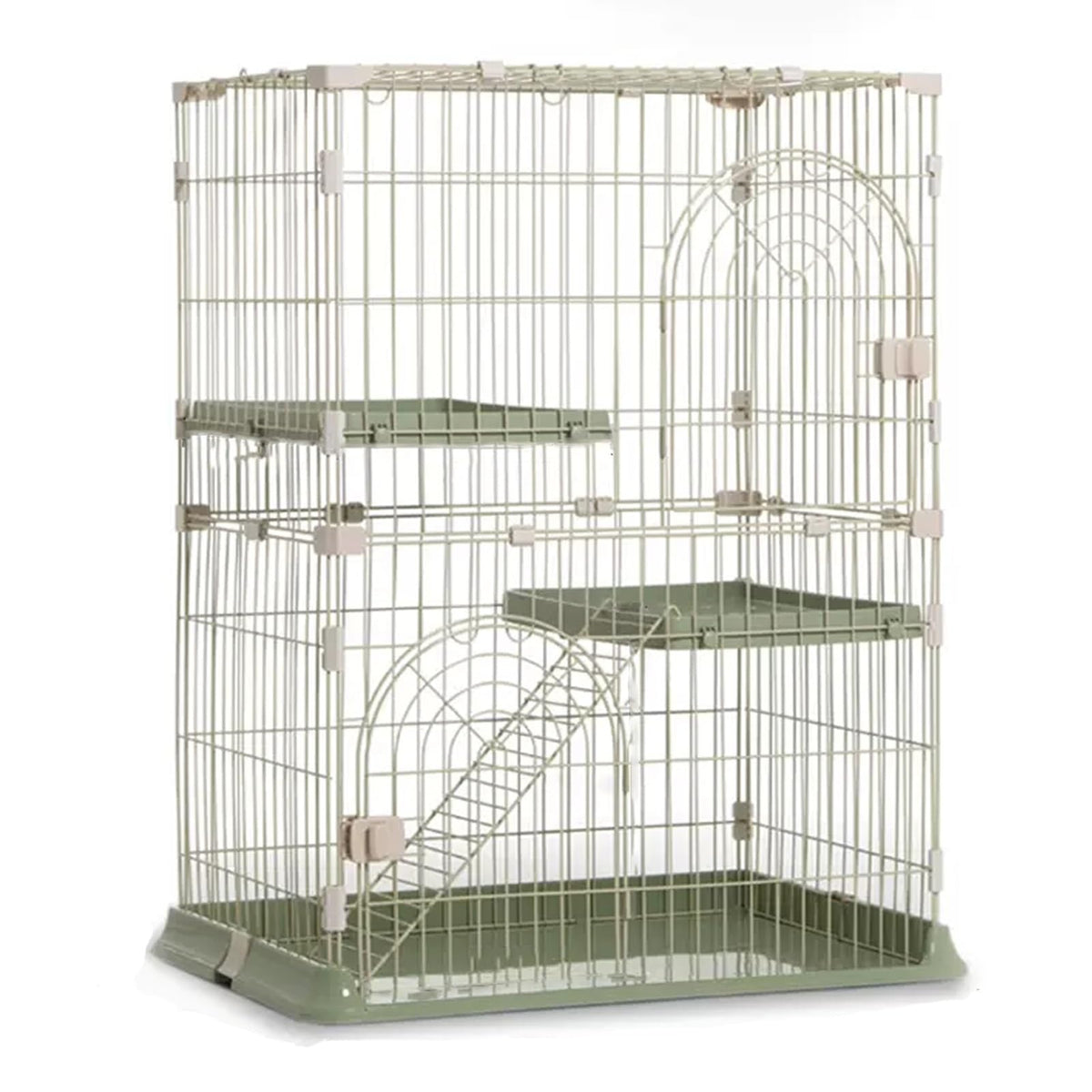 3/4-Tier Wire Cat Cage Playpen Kennel with Hammock Q262