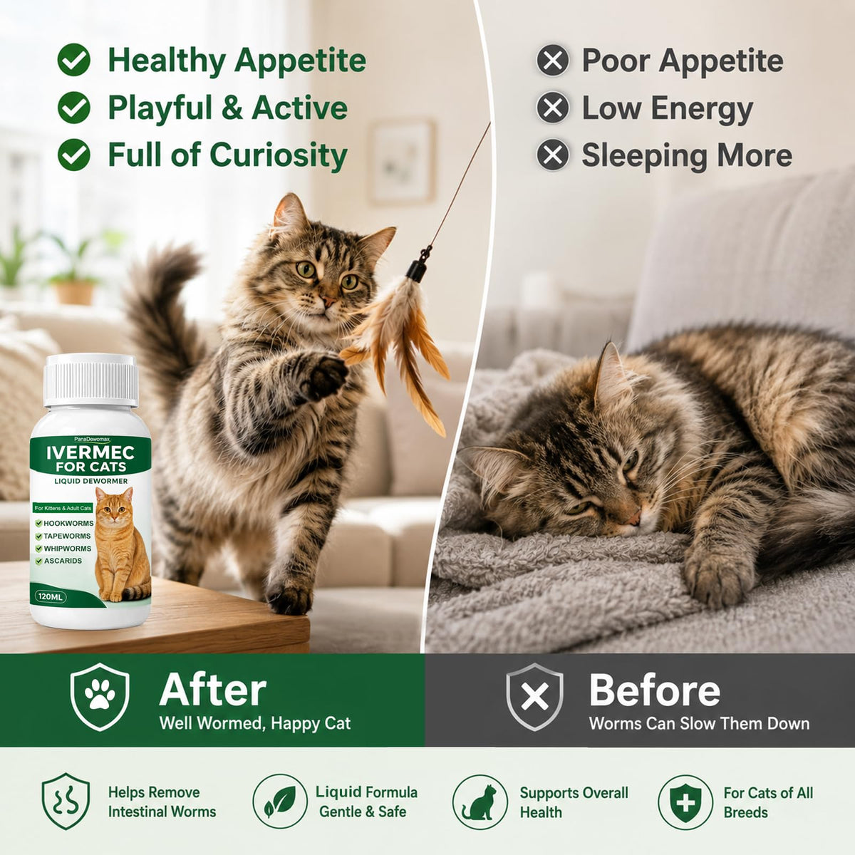 Broad Spectrum Cat Dewormer for Tapeworms, Roundworms and Hookworms G5797