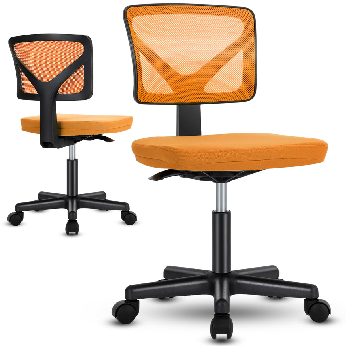 Armless Mesh Rolling Office Chair Z665