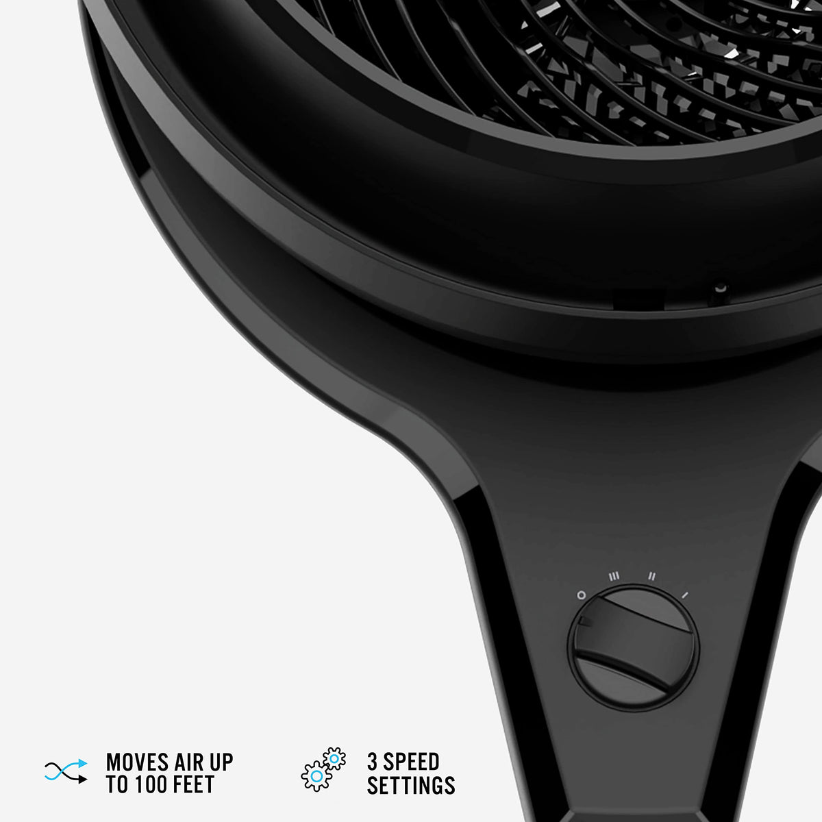 Whole Room Air Circulator Pedestal Fan, 3 Speeds, Black Z302