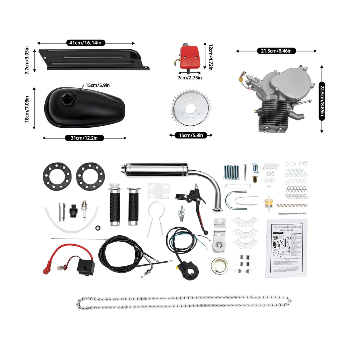 100cc 2-Stroke Air-Cooling Bicycle Engine Kit C117