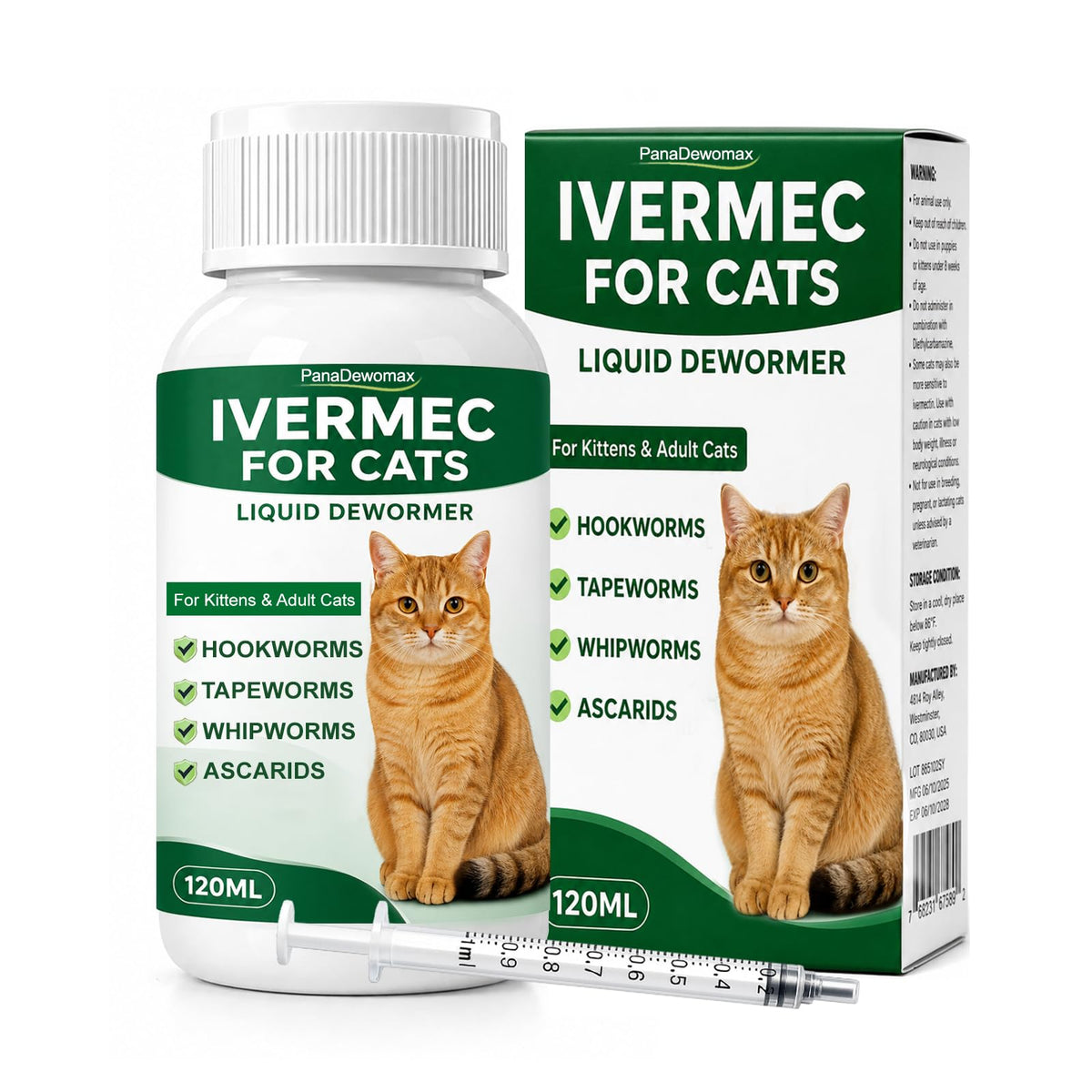 Broad Spectrum Cat Dewormer for Tapeworms, Roundworms and Hookworms G5797