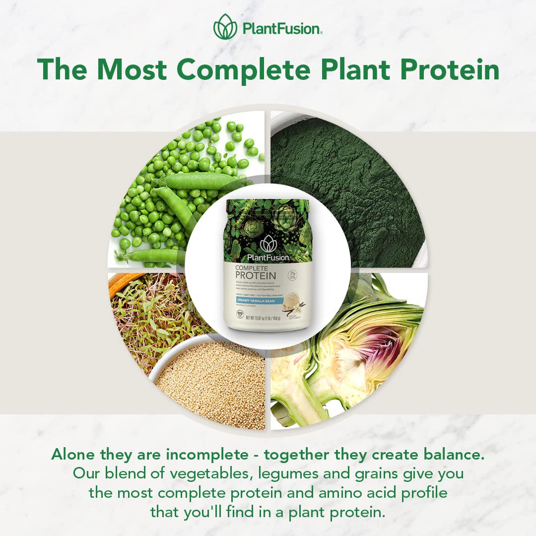 Vanilla Bean Vegan Protein Powder 2lb with Shaker Bottle V559