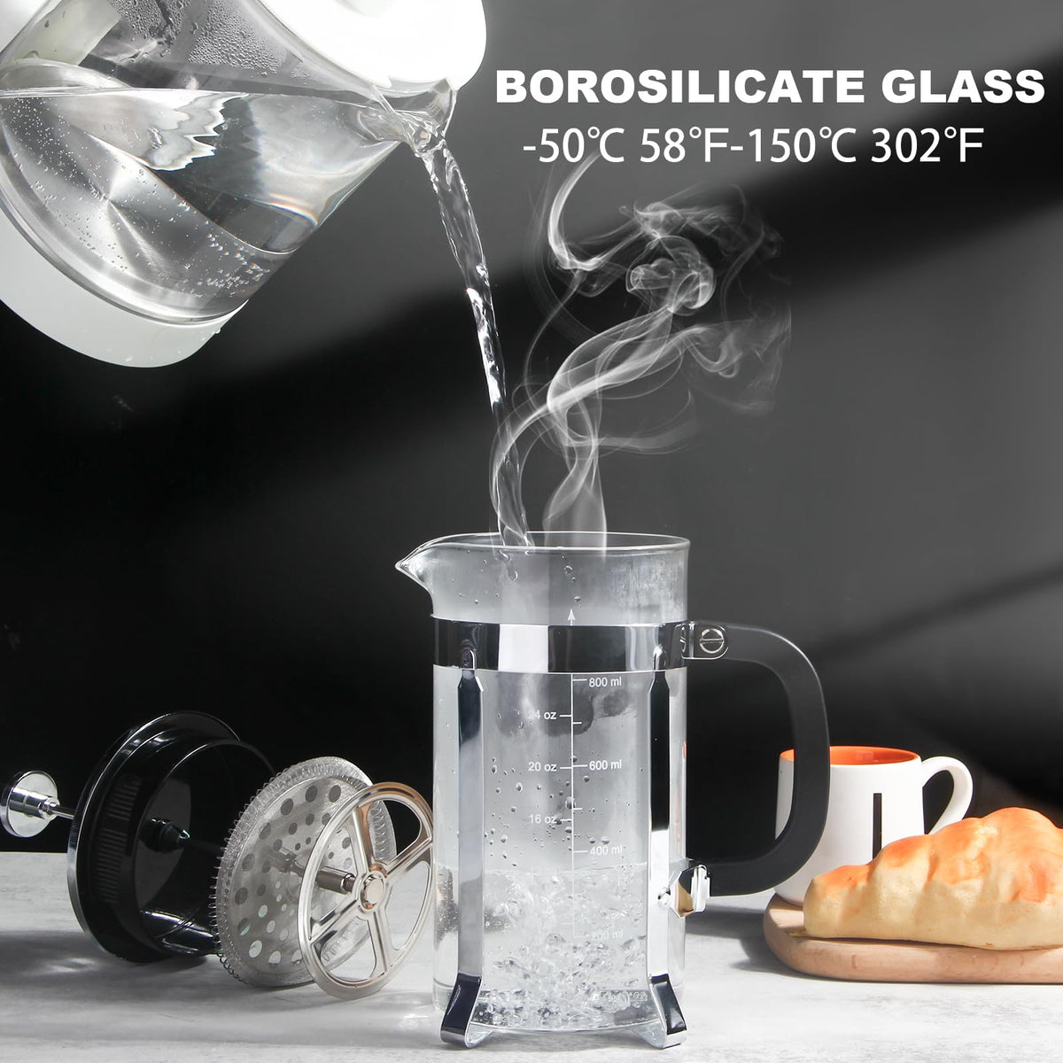 34oz Stainless Steel French Press Coffee Maker A982566