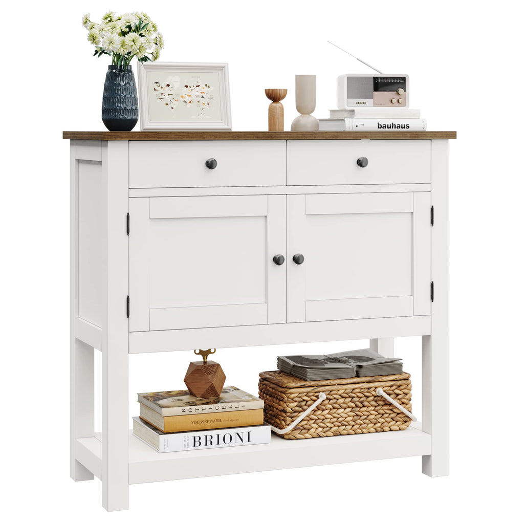 White Console Table with Storage X3028