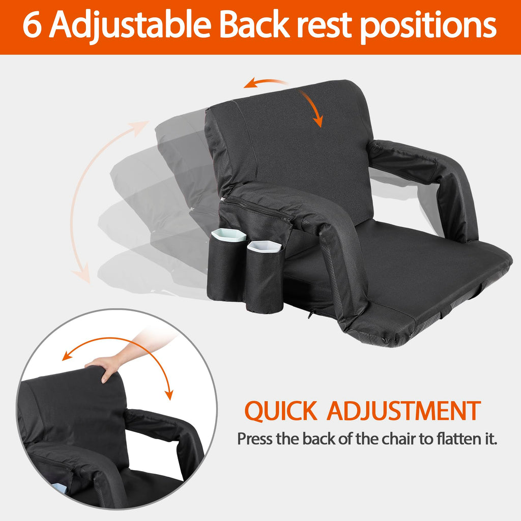 2 PCS Folding Stadium Seats with Back Support Y3624