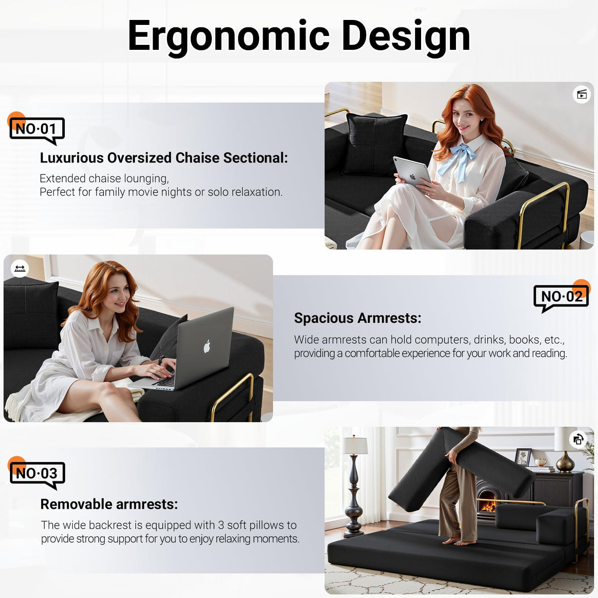 78" Convertible Futon Sofa Bed H3293