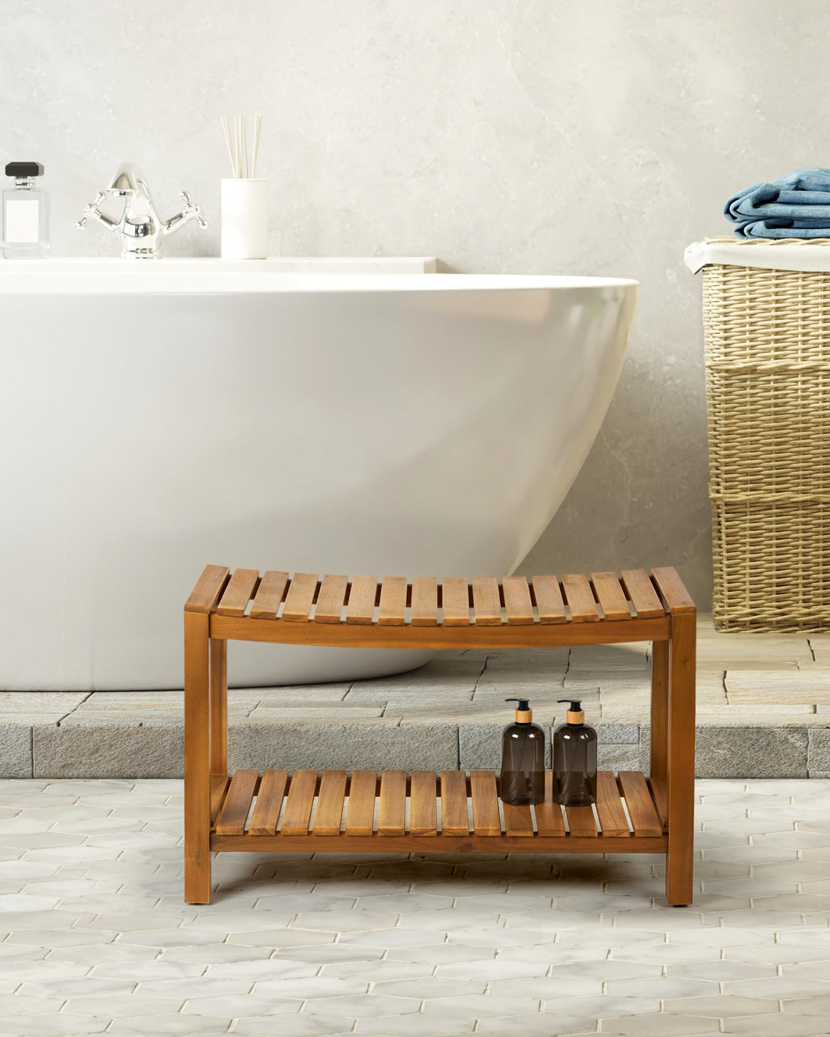 32" Solid Wood Teak Shower Bench T982