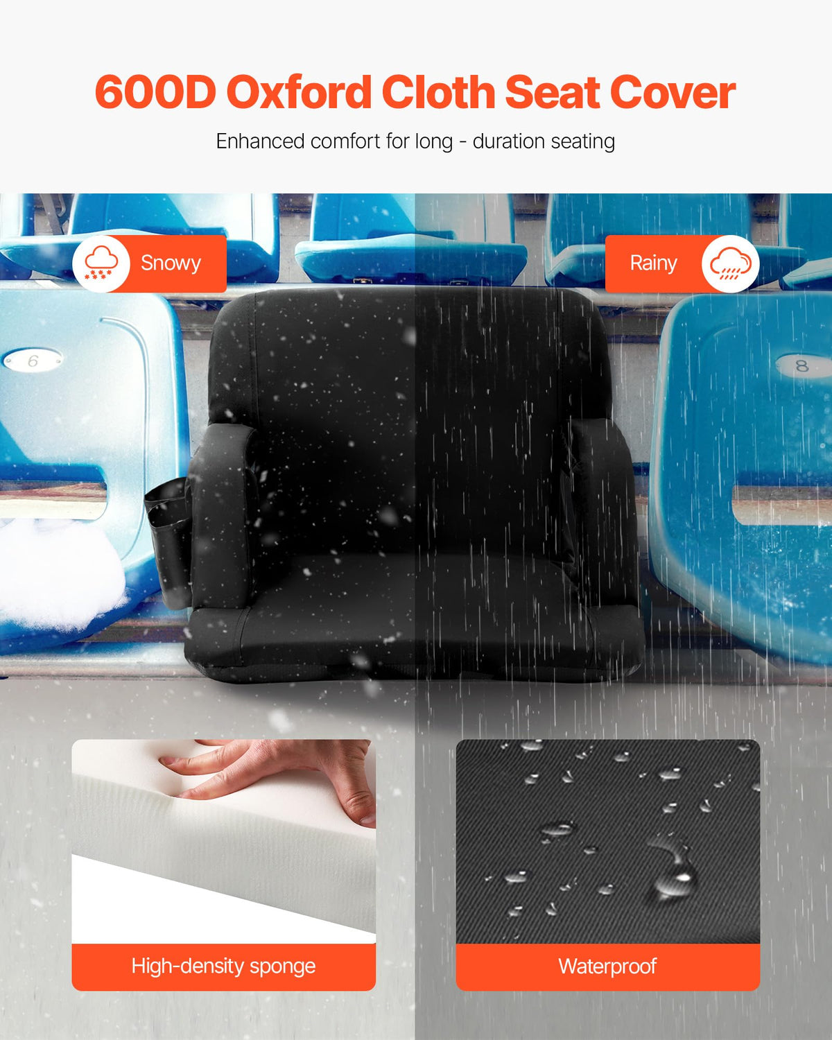 Folding Padded Stadium Seat with Cupholder S301
