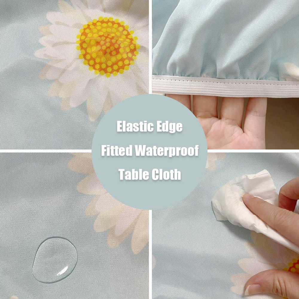 Elastic Edge Polyester Fitted Tablecloth for 30"x30" Square Table V82374