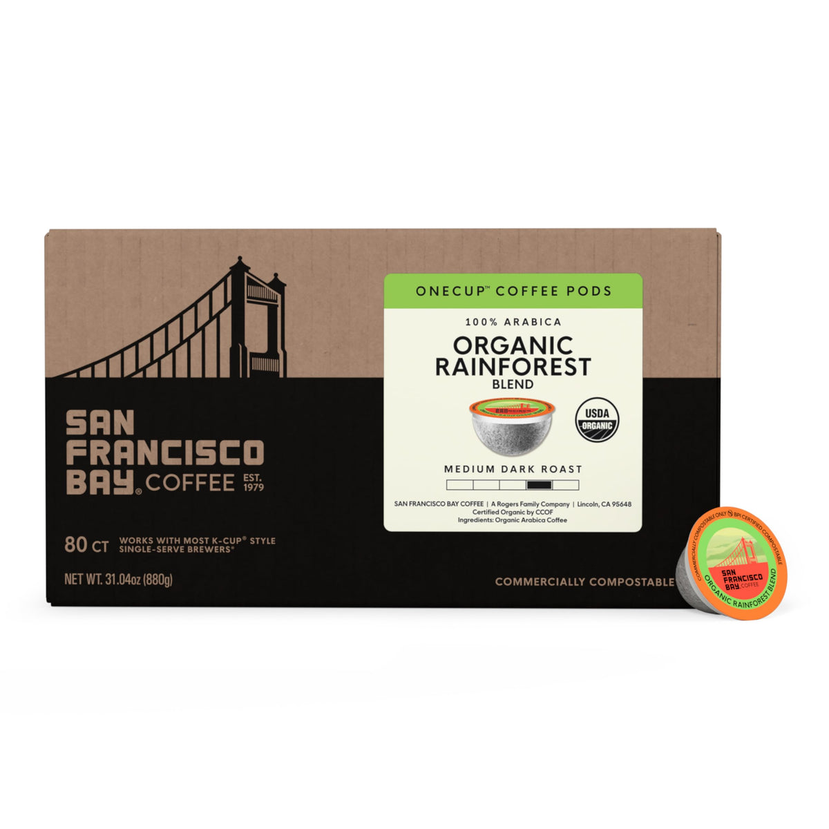 Organic Rainforest Blend K-Cup Compatible Pods, 80 ct Y928