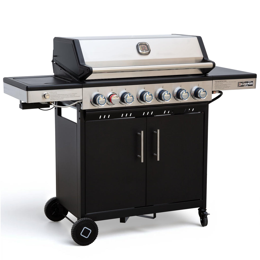 6-Burner Propane Gas Grill with Infrared Sear Side Burner J273
