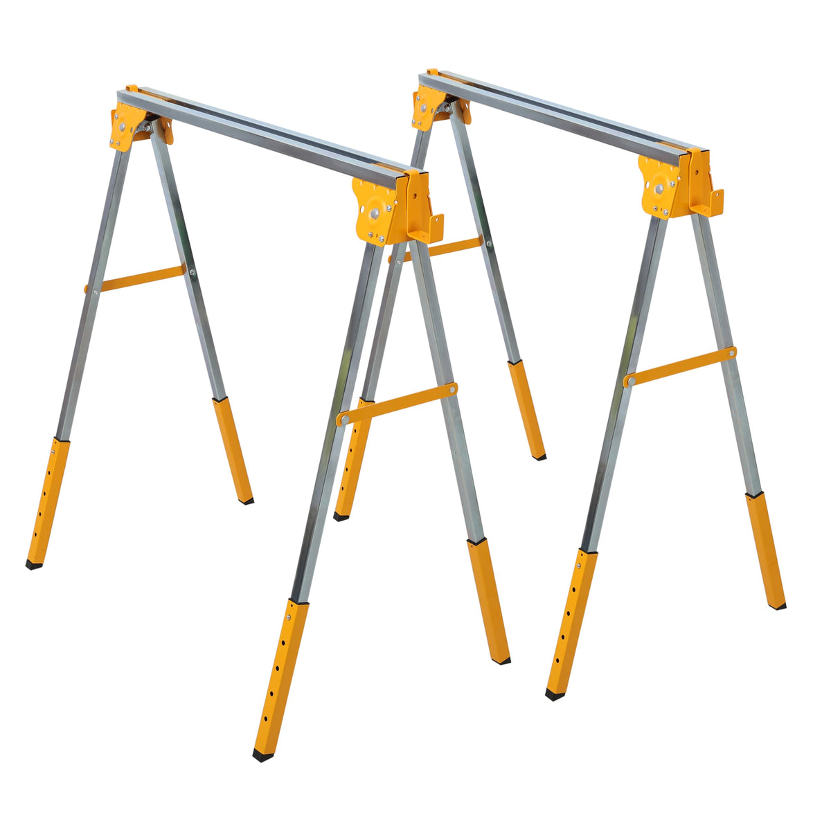 2 Pack Adjustable Folding Steel Sawhorses 1000LB D3750
