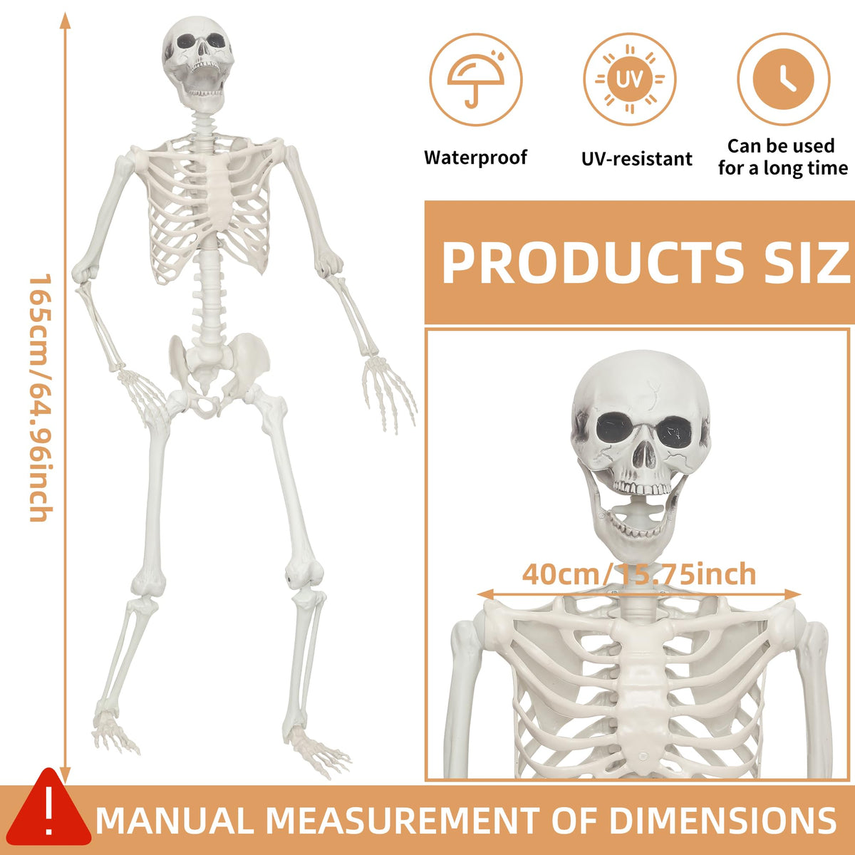 2 Pack 5.4ft Life Size Skeleton with Movable Joints C935915