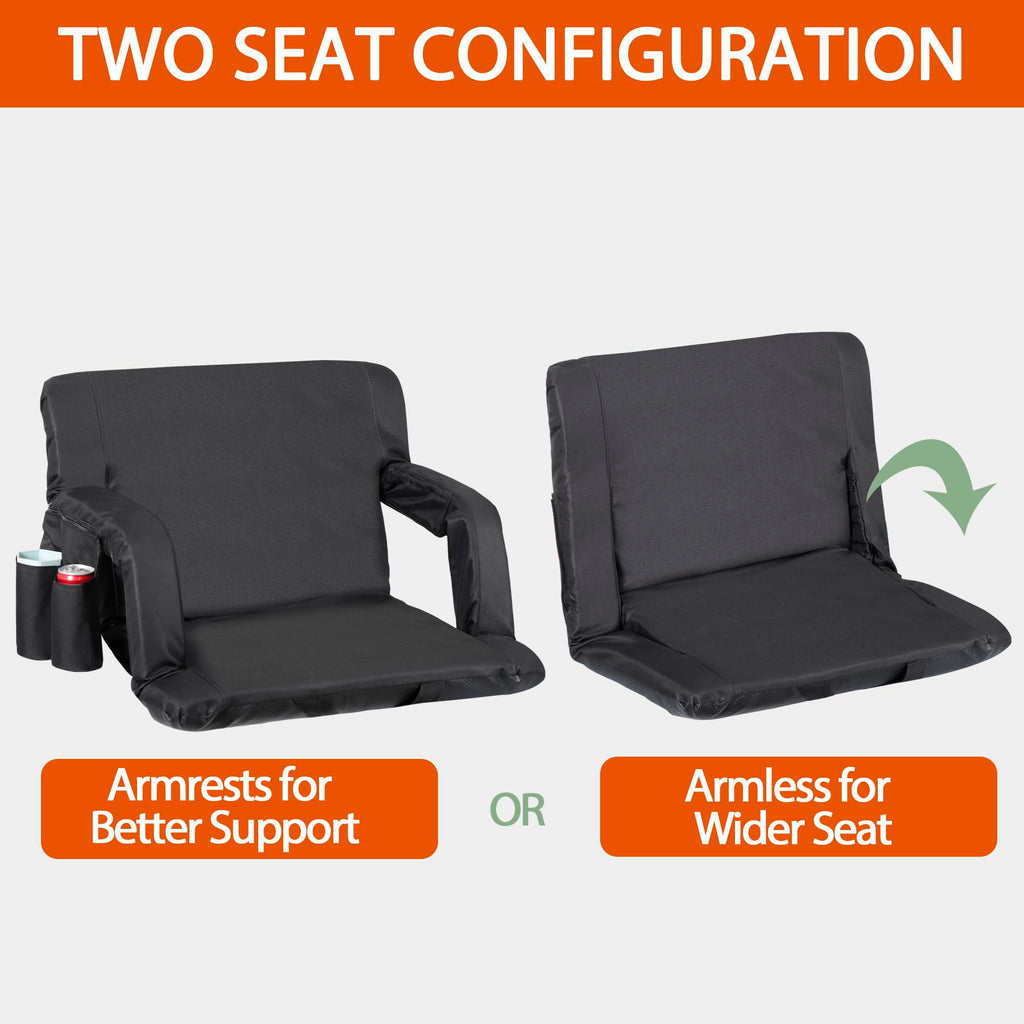 2 PCS Folding Stadium Seats with Back Support Y3624