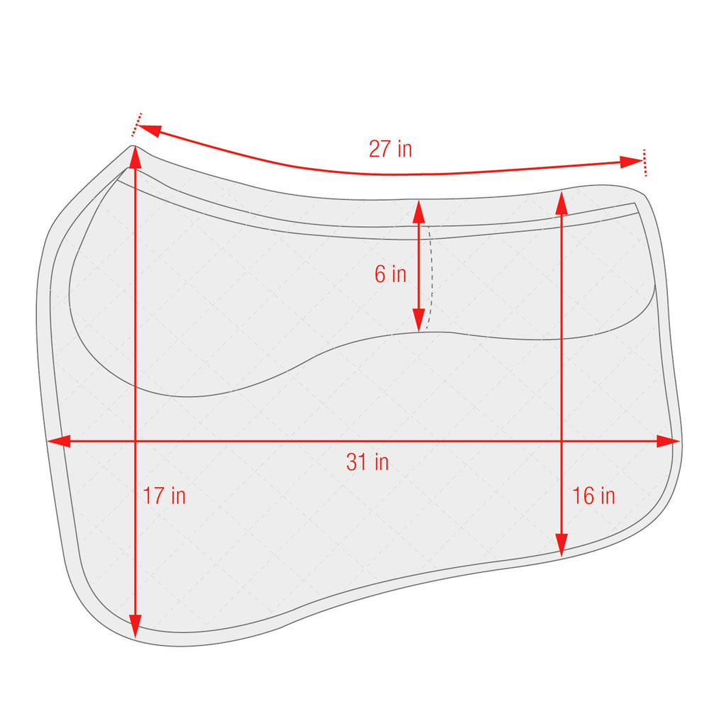 Thermoregulating Western Saddle Pad with Memory Foam Shims R382