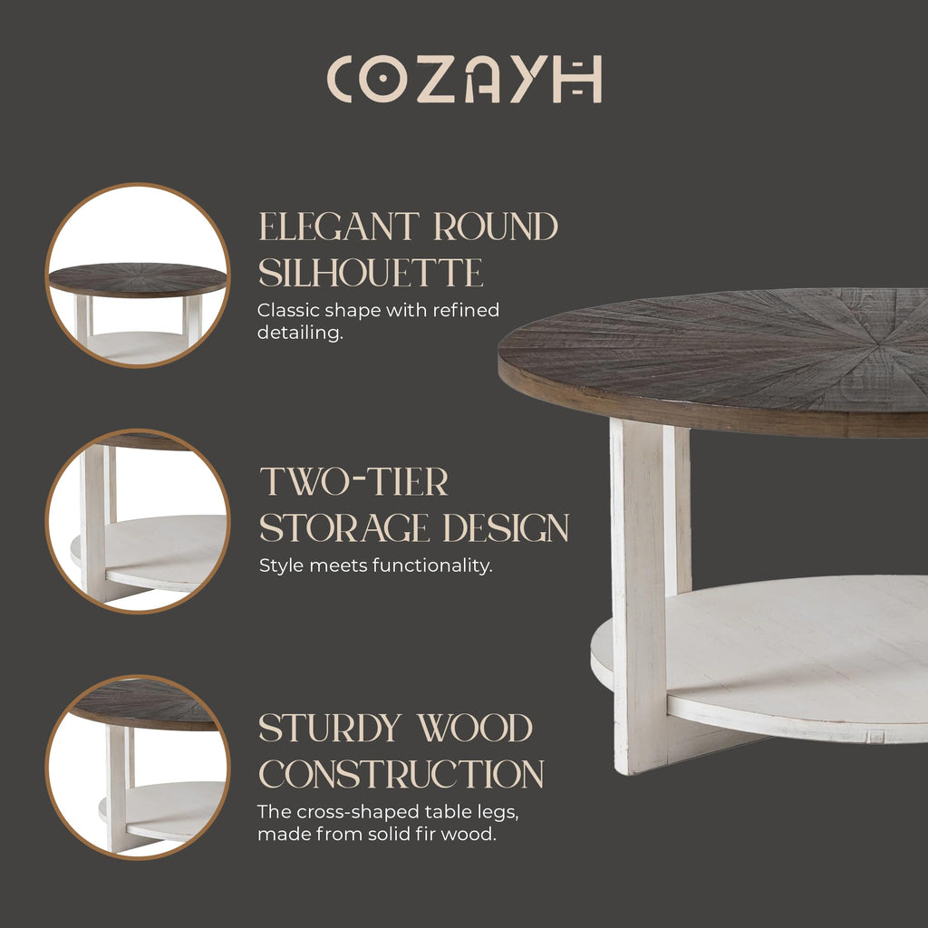 Round Farmhouse Coffee Table M7239