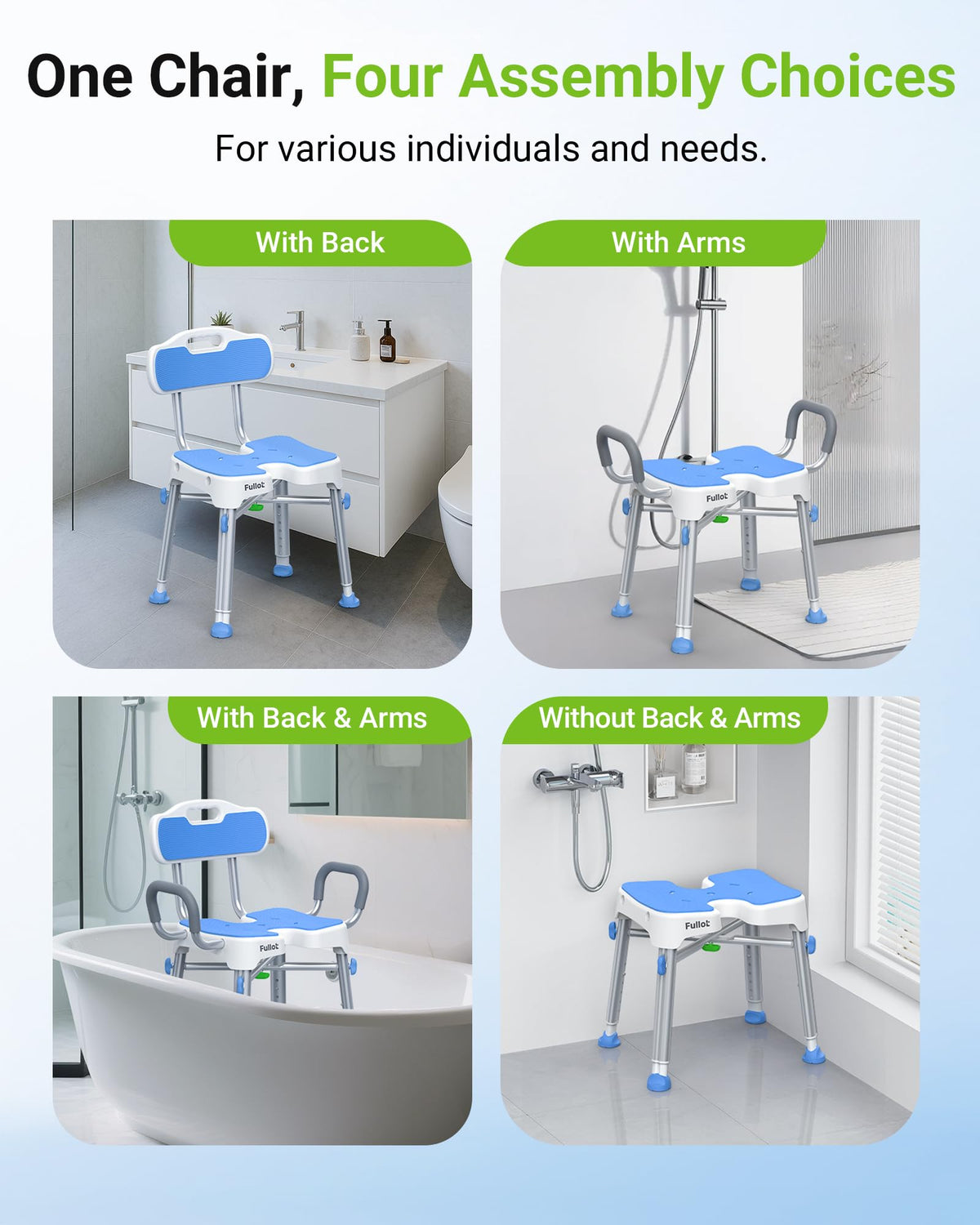 H-Shaped Shower Chair 500 lbs N325636