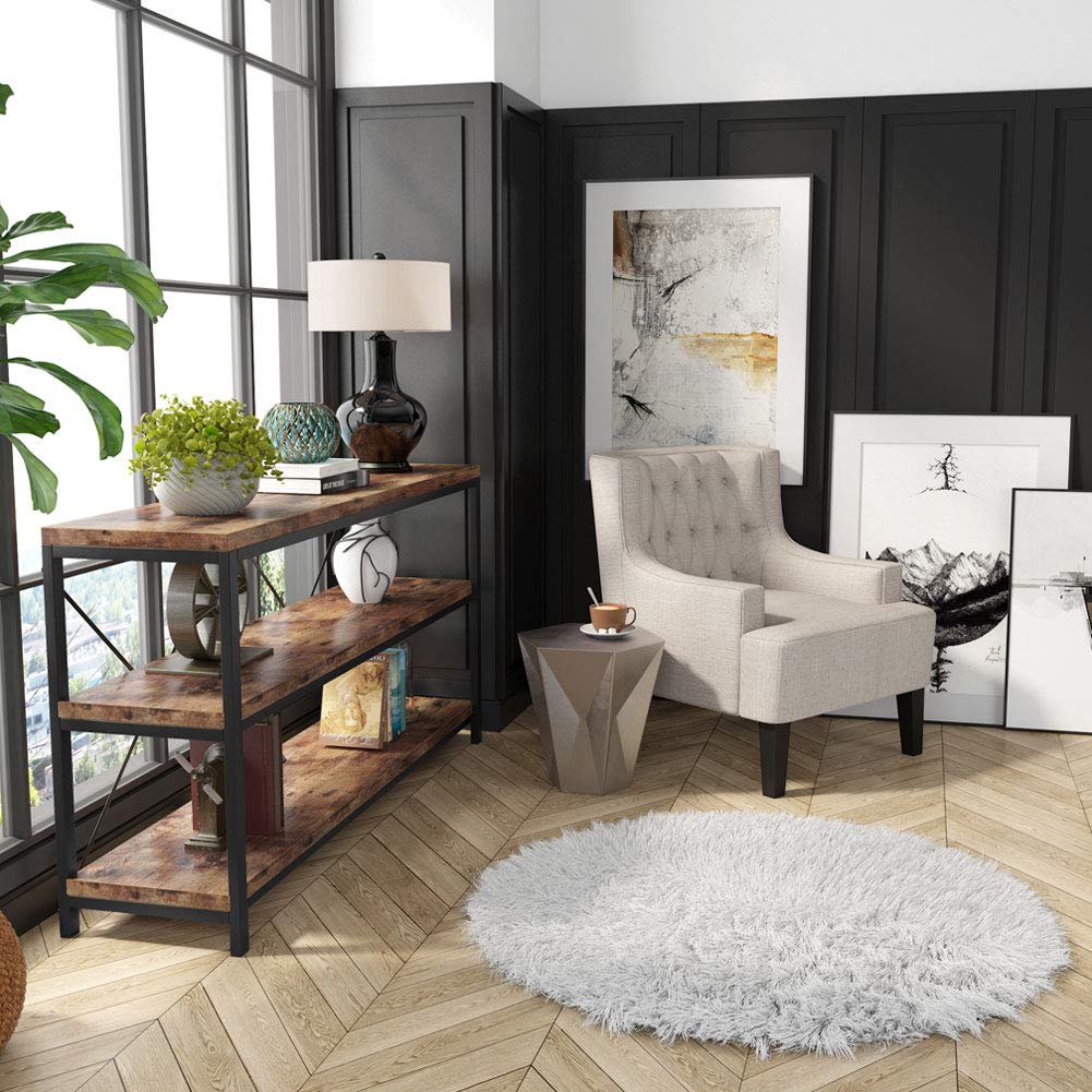 55 Inches 3 Tiers Console Table with Storage Shelves S567