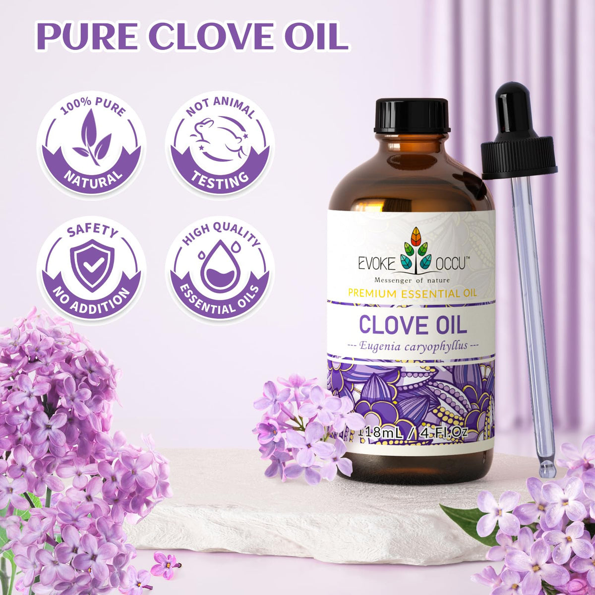 Clove and Lavender Essential Oil 4 Fl Oz F9423