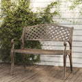 Bronze Cast Iron Garden Bench with Floral Design 40.2 Inch N7459