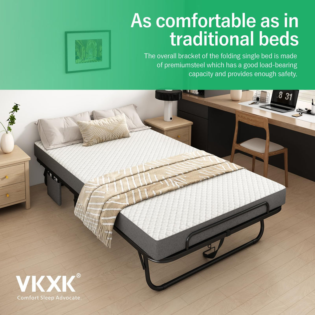 Folding Twin XL Size Bed with Memory Foam Mattress I299585