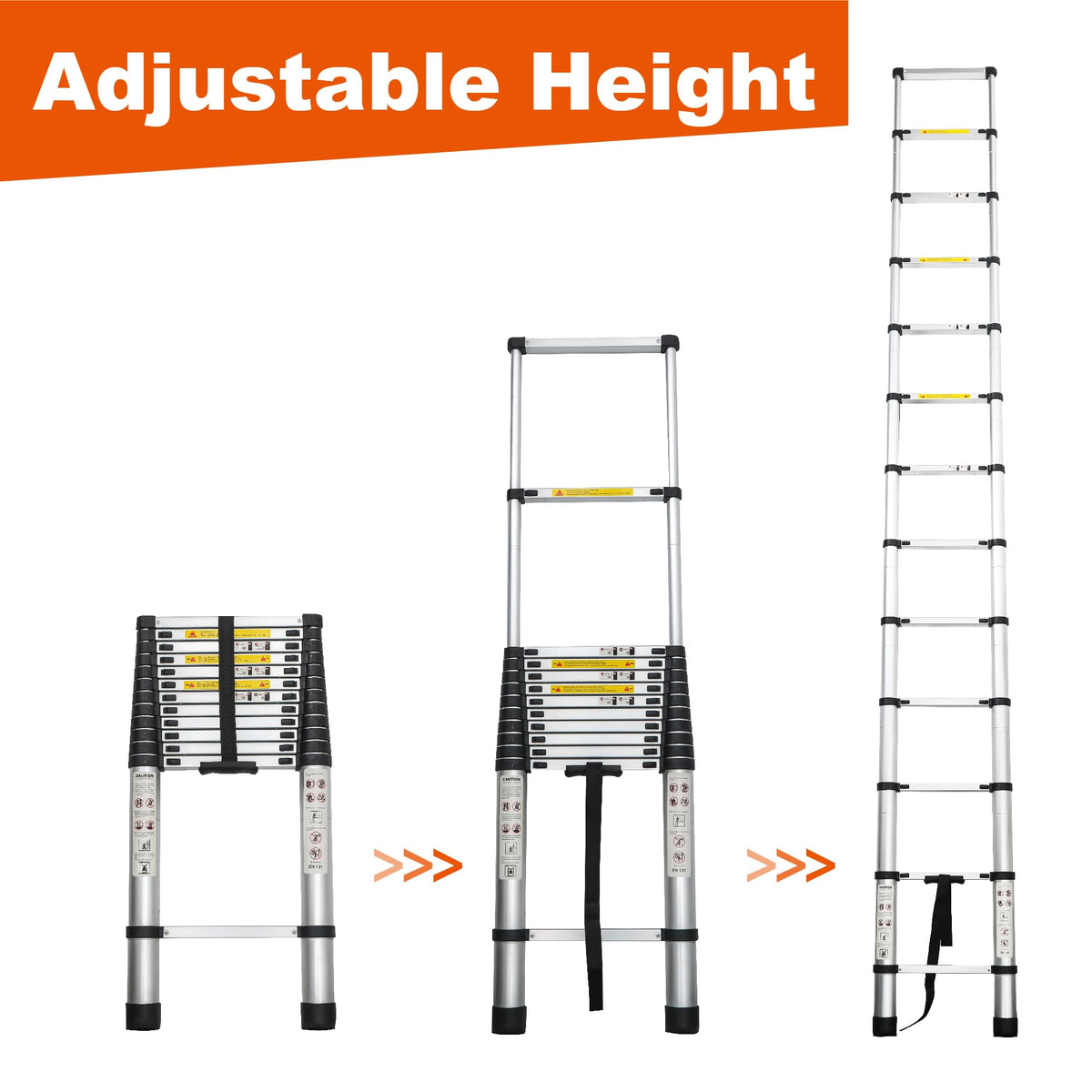 16.5FT Aluminum Telescoping Ladder, 300LB Capacity A551