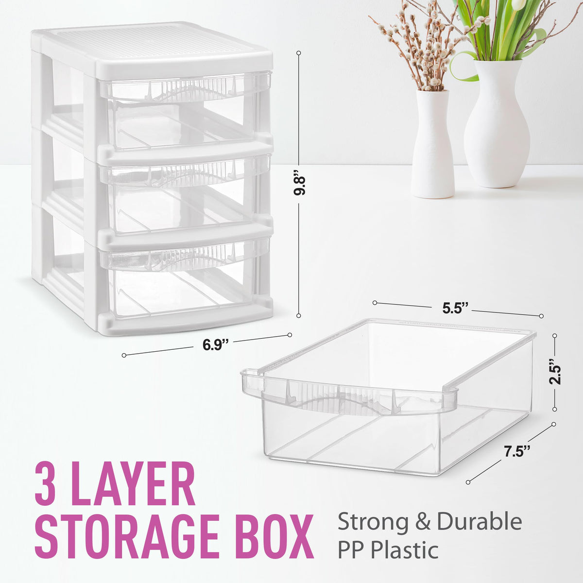 3 Drawer Plastic Storage Unit Z468