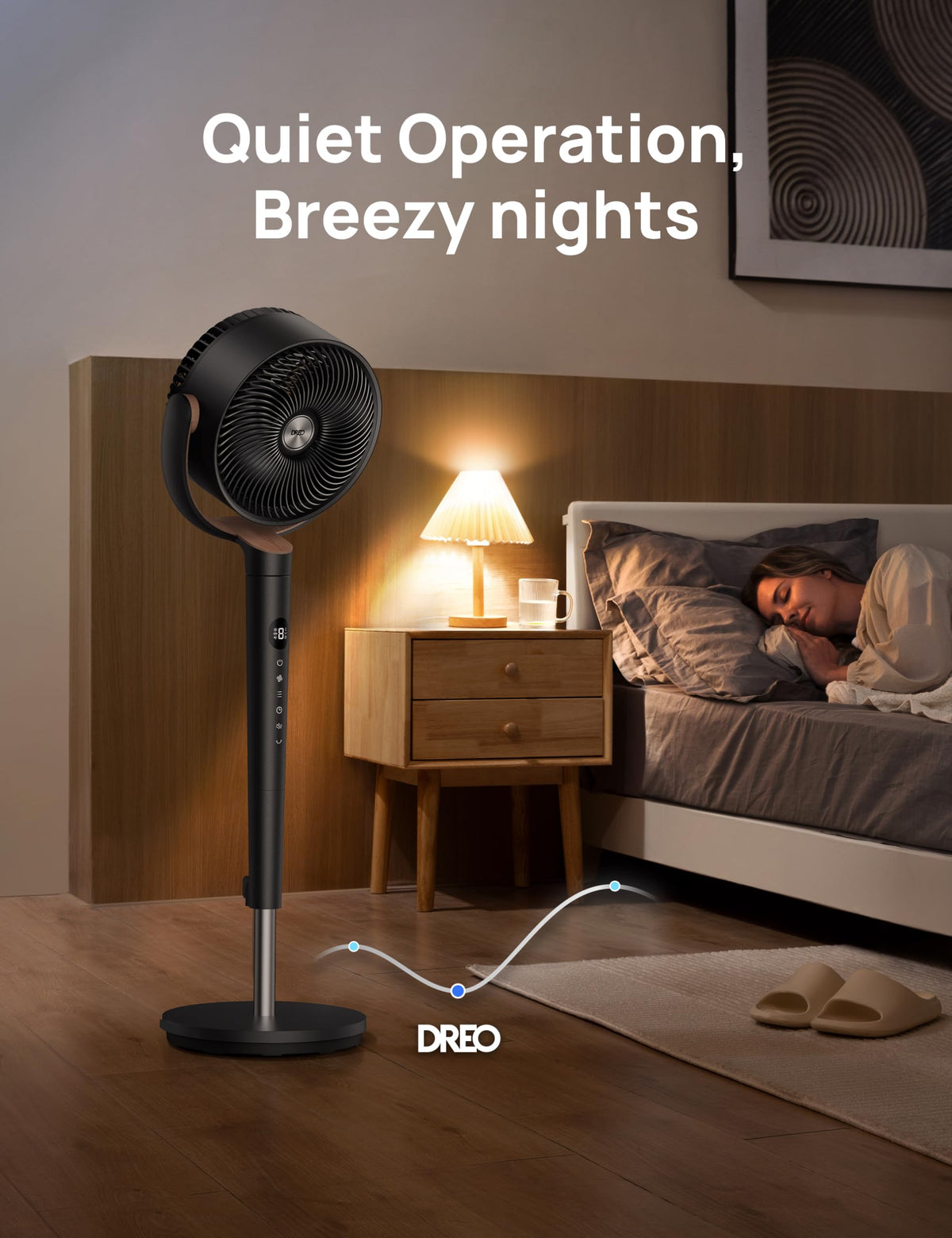 120° Oscillating Standing Fan, Quiet Floor Fan with DC Motor, 9 Speeds, 4 modes, 37-42" Adjustable Height, 9H Timer, Dark Gray Z16178