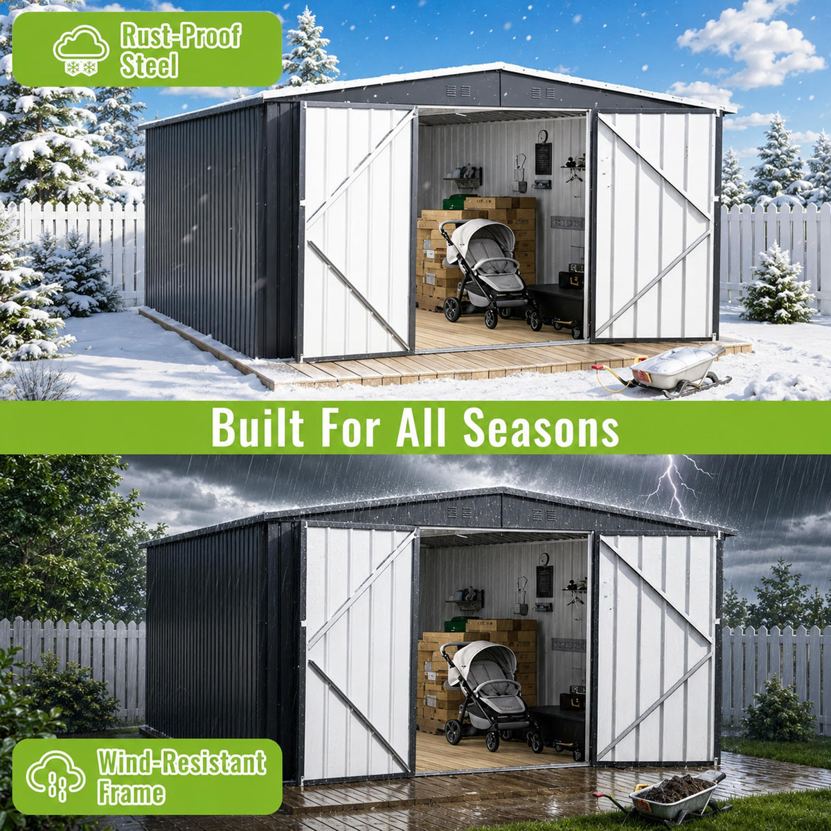 10x14 FT Metal Storage Shed G99708