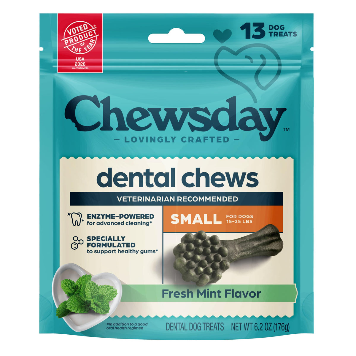 Fresh Mint Flavor Dental Chews, 13 Count K30823