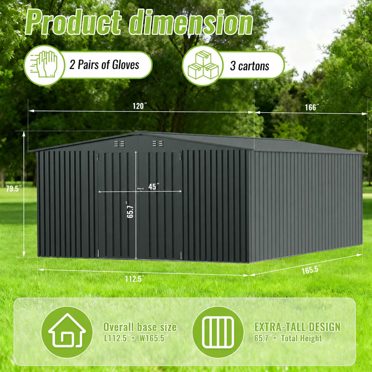 10x14 FT Metal Storage Shed G99708