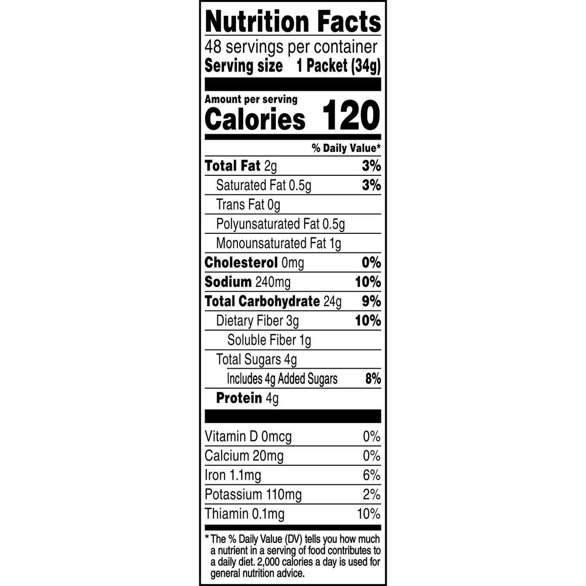 Instant Oatmeal Lower Sugar Maple Brown Sugar 1.19 Ounce Pack of 48 N8680