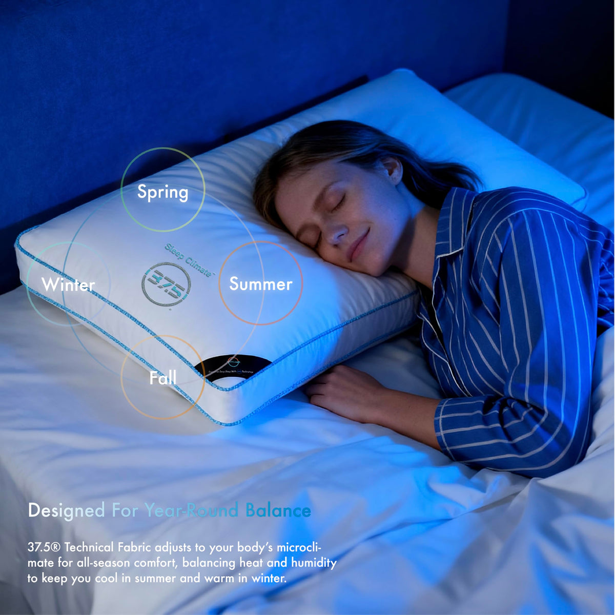 Temperature Regulating King Size Down Alternative Pillow with 2” Gusset B302755