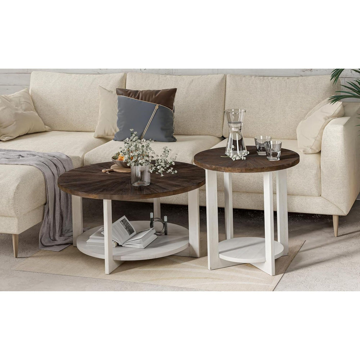 Round Farmhouse Coffee Table M7239