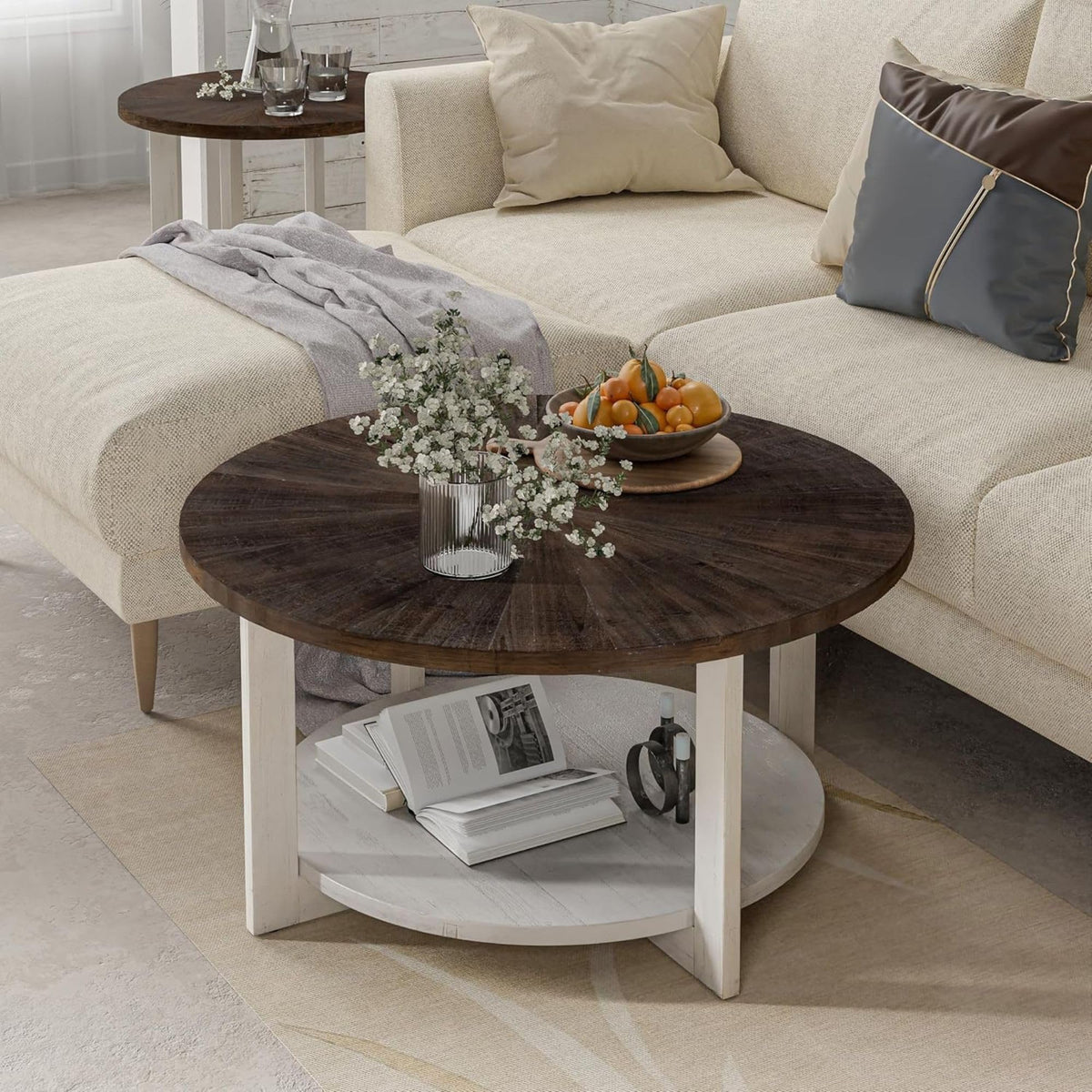 Round Farmhouse Coffee Table M7239
